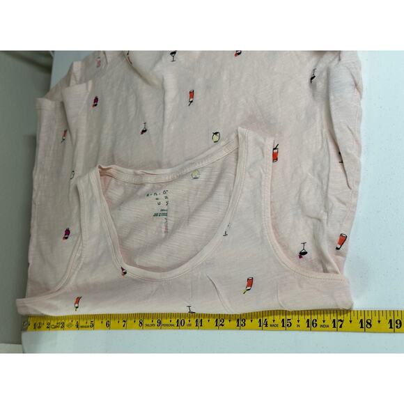 A New Day Tank Top Womens Small Peach Sleeveless Embroidered Drinks Summer Beach - Picture 8 of 9